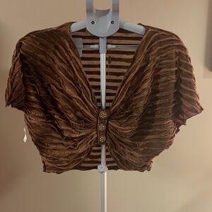 Elegant Brown Women's Bolero Size Large NEW